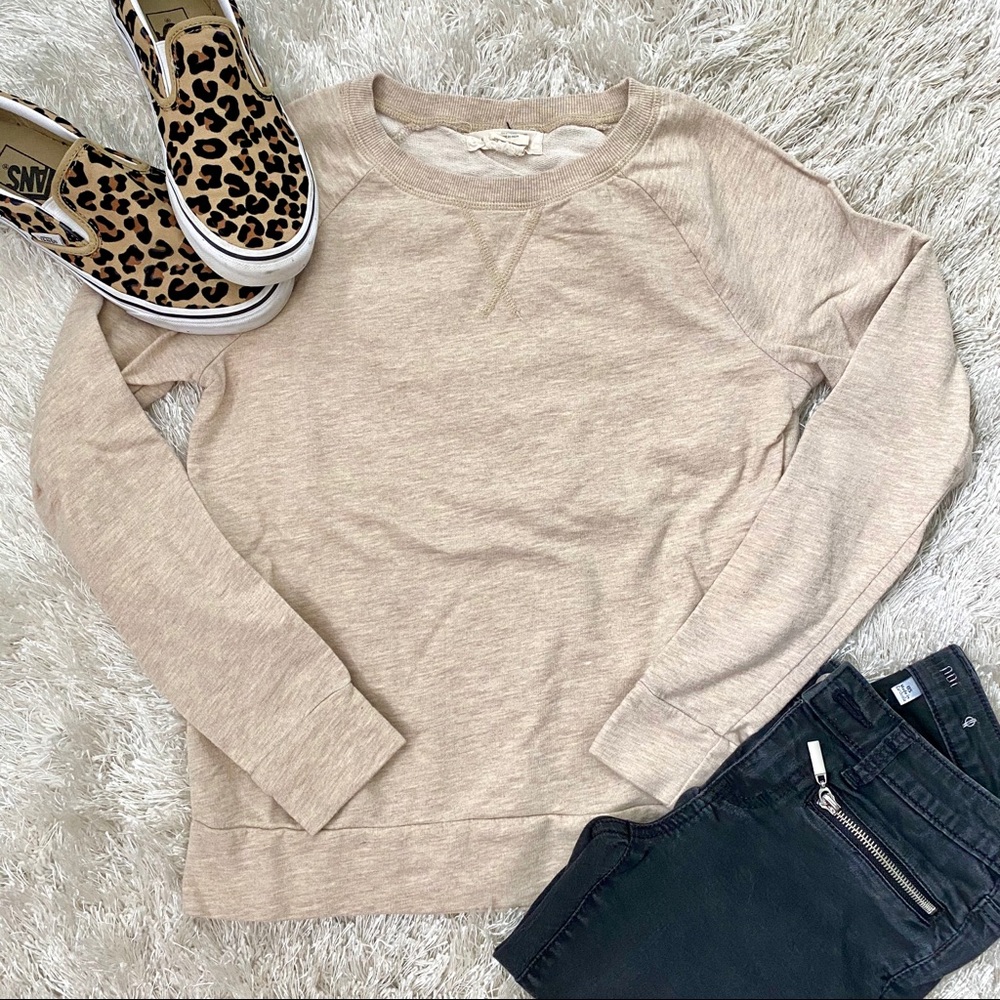 Level Eight Cream Oatmeal Raglan Sweatshirt